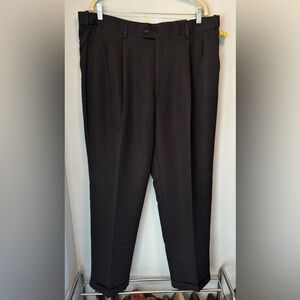 NWT Savane Dress Pants Mens 40X32 Black Microfiber Performance Comfort Waist
